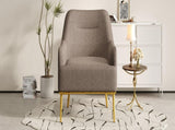 Modern Accent Chair Upholstered Armchair Single Sofa Chair with Curved Backrest and Gold Metal Legs N763P360684D