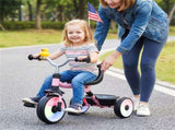 Toddler Tricycle with Rainbow LED Wheels, Foldable 3-in-1 Balance Bike with Carbon Steel Frame, 08127075