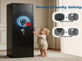 Gun Safe for Rifles & Handguns, Keypad Lock Security Storage Cabinet, Home Firearm Safe, Black, 13875645