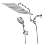 ZUN Chrome shower System 12 Inch Bathroom Luxury Rain Mixer Combo Set Wall Mounted Rainfall W1932P218043