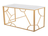 Contemporary Desk in Gold Metal and White Wood B202P223960