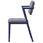 ZUN Grey and Blue Open Back Upholstered Office Chair B062P186424