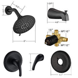 Single Handle Tub Spout and 5-functions Shower Head Set W121943759