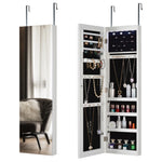 ZUN Full Mirror Fashion Simple Jewelry Storage Cabinet With Led Light Can Be Hung On The Door Or Wall 97790042