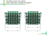 2pcs Steel Tube PP Webbing Bearing 120kg Folding Beach Chair Dark Green Strip 38834103