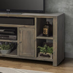 ZUN Joshua Creek 64 inch TV Stand Console for TVs up to 70 inches, No Assembly Required, Barnwood Finish B108P160170