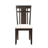 ZUN Dark Brown Finish Set of 2 Side Beige Seat Classic Look Dining Wooden Furniture Kitchen B011P196947