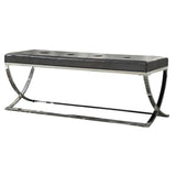 Black Curve-Leg Bench B062P153582