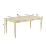 Amonia Urban Style Wired White Finish Wood Turned-Leg Dining Table T2574P165165