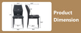 Set of 3 Black Dining Chairs, 37 inches High Ergonomic PU Backrest, Combines Comfort and W1151P442911