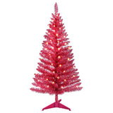 4FT Red Christmas Tree with 50 UL Lights, 122 PVC Tips Prelit Artificial Holiday Tree for Indoor 52361285