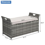 106*52*46cm Iron Frame Can Accommodate Gray Gradient Footstool Locker Rattan Locker 16976080