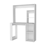 Palisades Computer Desk with Hutch and Storage Shelves White B062111731