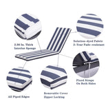 ZUN Outdoor Chaise Lounge Cushion Replacement Patio Seat Cushion ,Blue White Stripe [Sale to Temu is 19193053