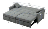 3 in 1 Convertible Sleeper Sofa Bed, Modern Fabric Loveseat Futon Sofa Couch Pullout Bed, Small Love W2318P265840