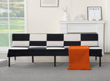 Velvet Upholstered Futon Sofa, Heavy-Duty Metal Frame, 5-Level Adjustable Backrest, Multi-Functional B347P507934