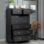 ZUN [FCH] Modern Simple 7-Drawer Dresser Black 03548934