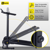 ZUN Manual Treadmill Non Electric Treadmill with 10&deg; Incline Small Foldable Treadmill for Apartment Home W153265317