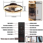 ZUN Low Profile Ceiling Fan with Light and Remote Control, Dimmable LED Ceiling Fan, 6 Speeds, Timing W1340121108