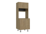 Fingal Kitchen Pantry with Microwave Space, Four Shelves and Closed Storage, Natural Oak B097P474321