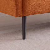 68.5" Modern Lamb Wool Sofa With Decorative Throw Pillows for Small Spaces 03215478