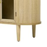 TREXM Farmhouse Sideboard Cabinet with Storage, Wood Buffet Cabinet with Glass Doors and Adjustable N715P264923D