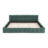 King size Upholstered Bed Frame Thick Fabric, Chenille Fabric Grounded Queen Size Platform Bed W487P246687