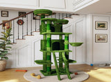 Large 70.87in Cat Tree W/2 Private Condos,3 Perches&Hanging Hammock,Skin-Friendly Short Plush&No W1578P447622
