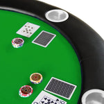 ZUN Folding Poker Table Top for 10 Players Tri-Fold Texas Holdem Blackjack Casino Game Tabletop Green W2748P223057