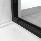 56-60" x 72" Tempered Glass, Aluminum Frame Double Sliding Shower Door, 1/4" , Stainless Steel T3736P351198
