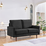 ZUN 57.1” Modern Decor Upholstered Sofa Furniture, Wide Velvet Fabric Loveseat Couch, Solid Wooden Frame B082111405