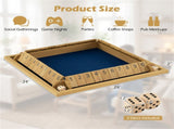 24" Natural Pine Wood Shut the Box Game, 2-4 Players, 10 Number Tiles & 2 Dice for Family/Party 06855640