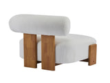 27.25" Modern Boucle Lounge Chair with Solid Wood Frame and Rolled Backrest, Soft and Durable Boucle N767P354792W