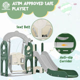 ZUN Toddler Slide and Swing Set 5 in 1, Kids Playground Climber Slide Playset with Telescope, 47706294