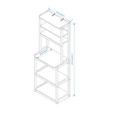 23.62" White and Black color Bakers Rack for Kitchen with Storage, Coffee Bar, 5-Tier Kitchen W1412P230430