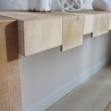 Rustic Modern Manufactured Wood Console Table with Step-Block Design W2729P239169