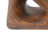 MGO Twist Shape Side Table, Wood-like texture, 	antique brown Color N770P212233A