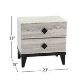 Smithson Nightstand With 2 Drawers Storage in Cream Finish SR015456
