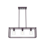 ZUN Contemporary Chandeliers Black 3 Light Modern Dining Room Lighting Fixtures Hanging, Kitchen Island 73120256