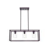 ZUN Contemporary Chandeliers Black 3 Light Modern Dining Room Lighting Fixtures Hanging, Kitchen Island 73120256