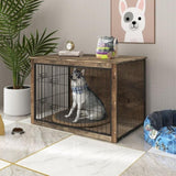 ZUN Dog Crate Furniture ,Wooden Dog Crate with Double Doors, Dog Furniture, Indoor Dog Kennel, W331P225794