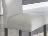 Selena Set of 2 Light Gray Fabric Counter Height Chairs with Gray Wood Frame & Footrest B061P406089