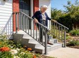 Handrails for Outdoor Steps, Iron Handrail Fits 4 Step, Transitional Handrail with Installation Kit, 20221483