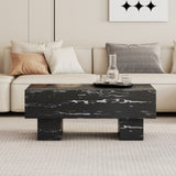 Modern Simple Black Marble Texture MDF Coffee Table - 43.3"x21.6"x17.2" Practical Model.Making it an W1151P271522
