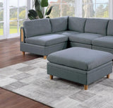 Living Room Furniture Armless Chair Steel Color Dorris Fabric 1pc Cushion Armless Chair Wooden Deco B01147402