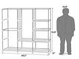 71" Portable Closet Wardrobe Clothes Rack Storage Organizer with Shelf Gray 67325725