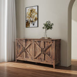 Cabinet with 4 Doors and 4 open shelgves,Freestanding Sideboard Storage Entryway Floor W33164271