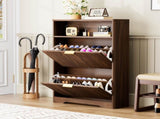Shoe Cabinet Storage for Entryway Hidden Shoes Storage Cabinet with 2 Flip Drawers, Tall Free 16595096