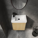 ZUN 20" Wall-Mounted Bathroom Vanity with Ceramic Sink, Storage Cabinet with Doors,Bathroom Cabinet Set W1972P196394