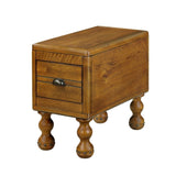 Solid Wood End Table, Rectangle 23.6 inch Narrow Side Table with Drawer, Vintage Bedside Table W1202P176736